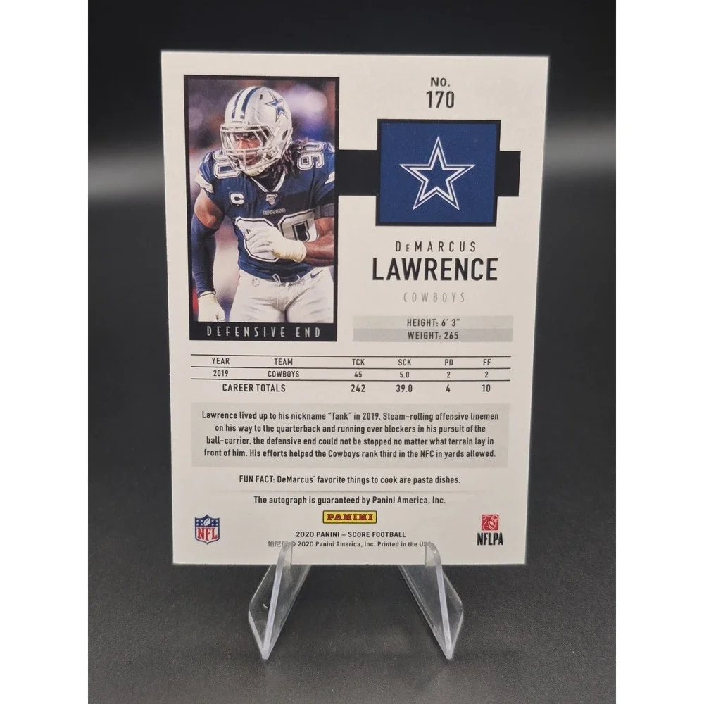 2020 Score Demarcus Lawrence #170 Gold Zone Autograph /50 (AU) Dallas Cowboys